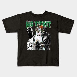 Kevin Garnett The Big Ticket Basketball Signature Vintage Retro 80s 90s Bootleg Rap Style Kids T-Shirt